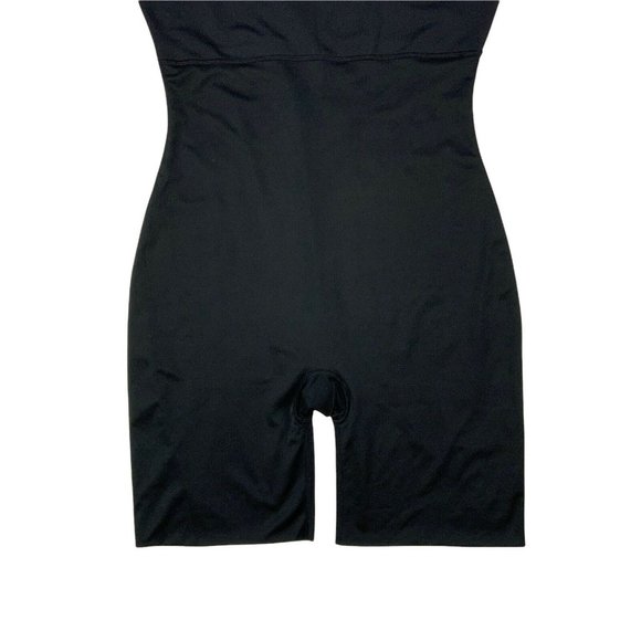 Spanx By Sara Blakely Romper Shapewear Plus 1X Black Sleeveless Scoop Mid Thigh - Picture 9 of 12